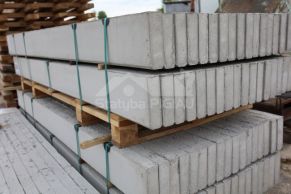 Цоколь забора, гладкий, бетонный 2500x300x60xmm, Белый