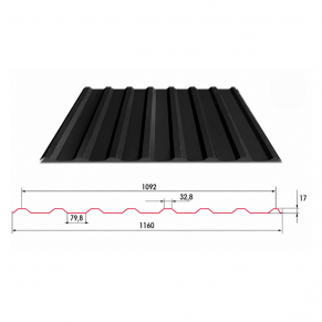 Trapecveida profils T-18 RAL9005 MATT