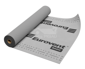 Difūzijas plēve Eurovent BASIC 100 gr./m²,  1,5 m. x 50 m. = 75 m²