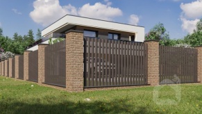Металлическая доска для забора DIJA+, 0,45 мм, 2xRAL8019, матовый полиэстер