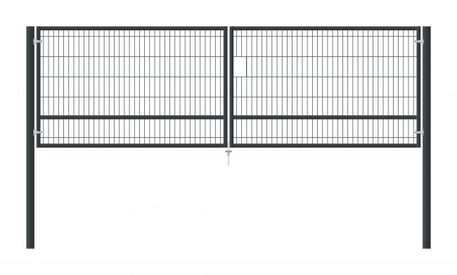 Vārti, 5 mm segmenta pildījums, divviru ar Locinox, 4000x1200 mm
