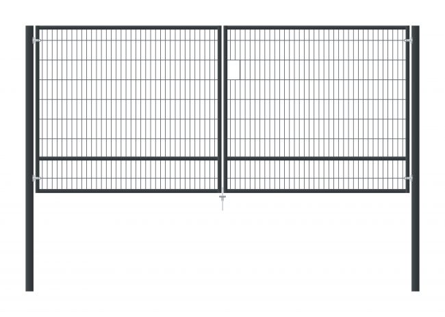 Vārti, 5 mm segmenta pildījums, divviru ar Locinox, 4000x1700 mm