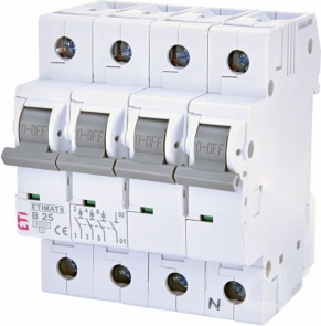 Автоматический выключатель переменного тока, 25 А, тип B, ETI
