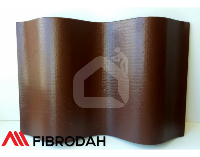 Fibrodah viļņotie lokšņu paneļi, 8 viļņu, brūni, 1000x1130x5,8 mm