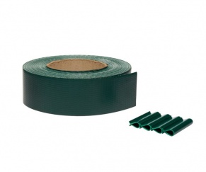 Žoga segmentu lente MIKKO 47,5 mm x 35 m + 28 gab. turētāji (450 g/m²), PVC