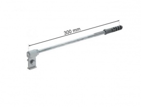 Notekcaurules skavas turētājs ar tapu 300 mm, GAMRAT (PVC), ZN