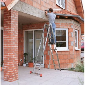 KRAUSE Daudzfunkcionālās alumīnija kāpnes TriMatic (2x8 pakāpieni) 129918