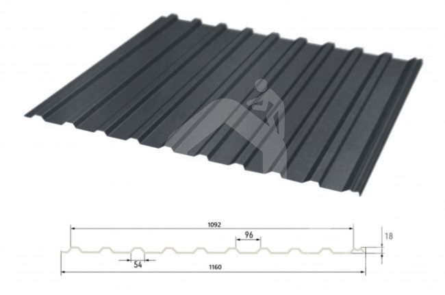 Trapecveida profils. T-18 RAL7016 GLOSS