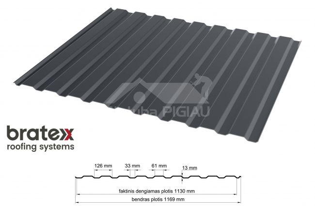BRATEX Trapeciveida profils T-14(W) Fasādes