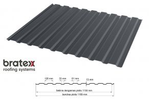 BRATEX Trapeciveida profils T-14(W) Fasādes