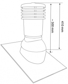 Ventilācijas skurstenis VENTOS X, 150D, BITU UNI (EPDM300), universāls