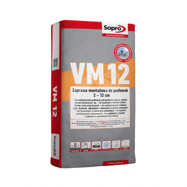 Montāžas java Sopro VM 12, slāņa biezumam no 2 līdz 12 cm
