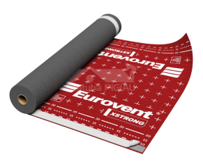Difūzijas plēve Eurovent X-STRONG 250 gr./m², SK2 (lipīgas malas), 1,5 m. x 30 m. = 45 m²