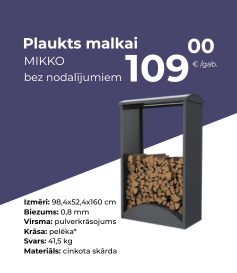 Plaukts malkai bez nodalījumiem MIKKO