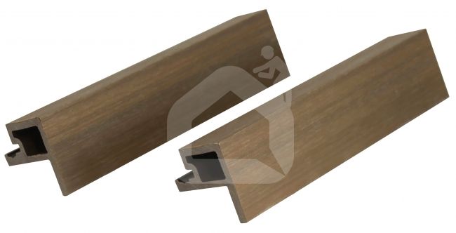 WPC fasādes sānu nobeiguma profils MIKKO, 49×49×3600 mm (dažādas krāsas)