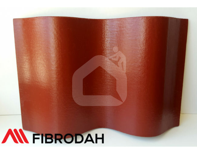 Fibrodah viļņotie lokšņu paneļi, 8 viļņu, ķiršu krāsa, 1000x1130x5,8 mm