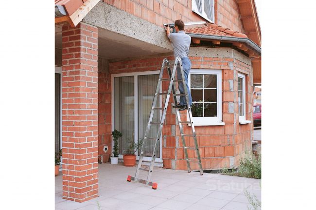 KRAUSE Daudzfunkcionālās alumīnija kāpnes TriMatic (2x8 pakāpieni) 129918
