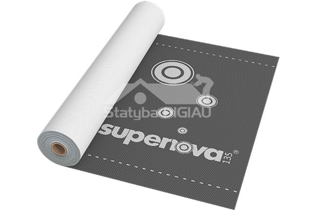 Difūzijas plēve SUPERNOVA 135 gr./m², 1,5 m. x 50 m. = 75 m²